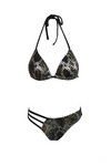name} SWIMWEAR Two-piece swimsuit with snake print
