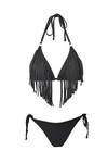 name} SWIMWEAR Luxurious black two-piece swimsuit with tassels Amazon Goddess