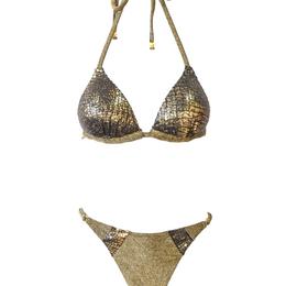Luxury two-piece swimsuit Majestic Gold with sequins